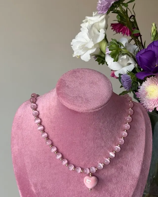 “Pink heart” necklace